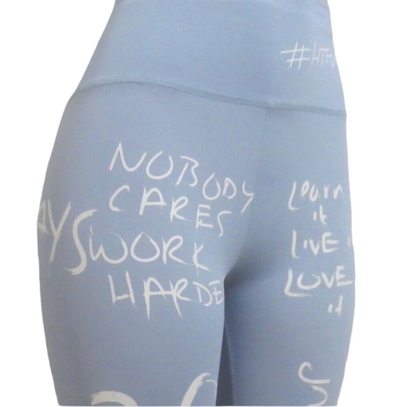 NWOT HTFU High Waist Analog Leggings Light Blue / White XS - Picture 6 of 9